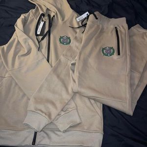 OMEGA PSI PHI BEIGE TRACKSUIT